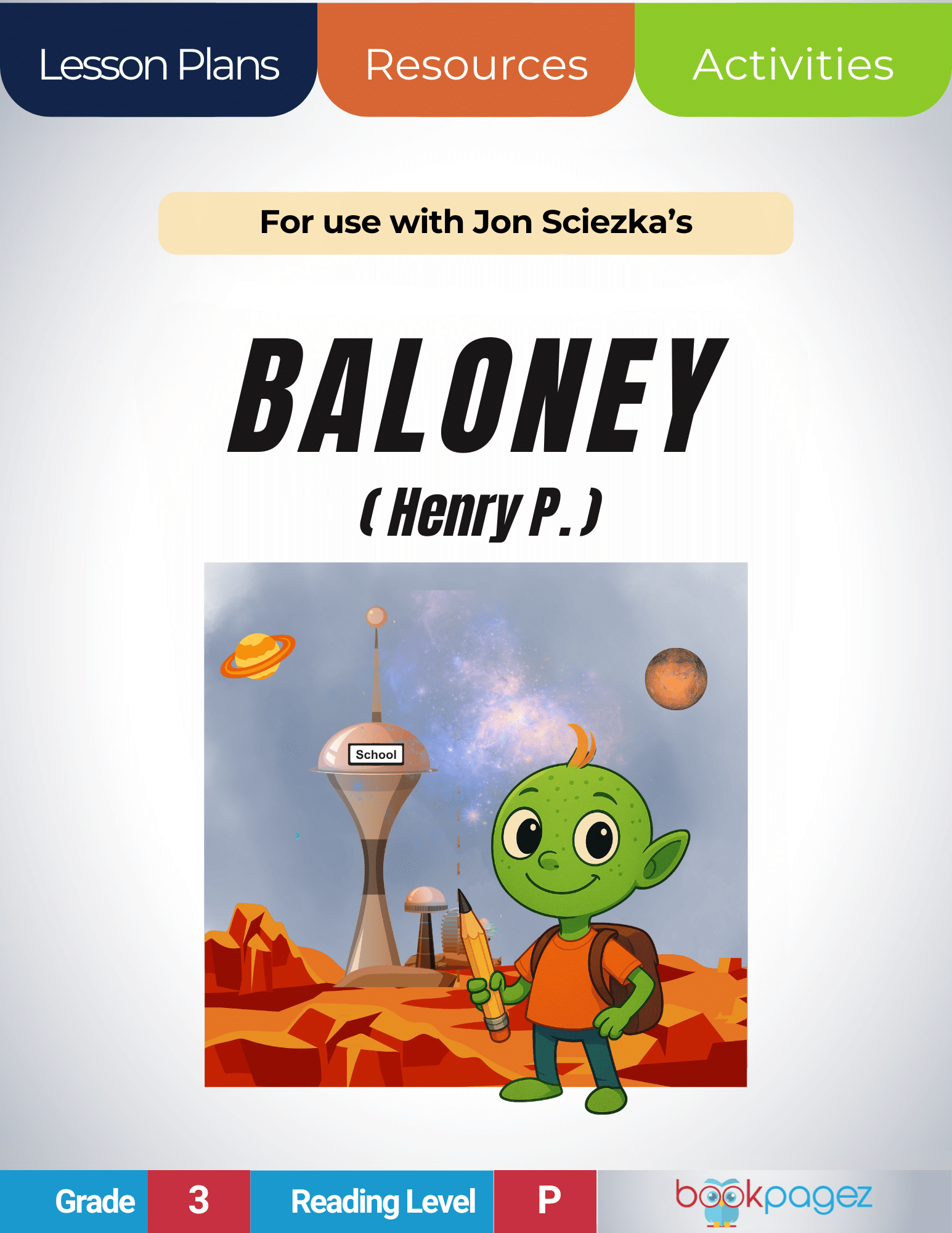The cover for Baloney Henry P Lesson Plans and Teach
