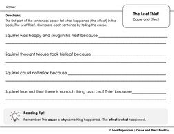 Thumbnail for Cause and Effect Sentence Stems with The Leaf Thief