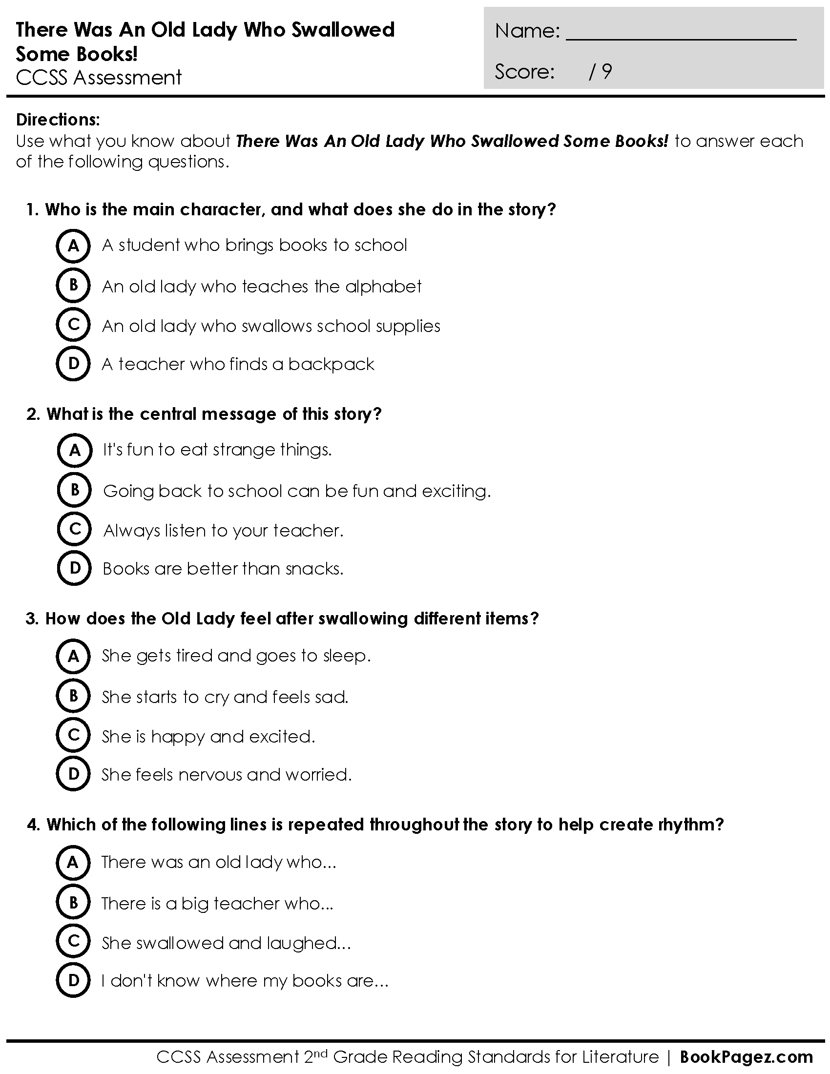 The first page of Asking Questions with A Bad Case of Stripes