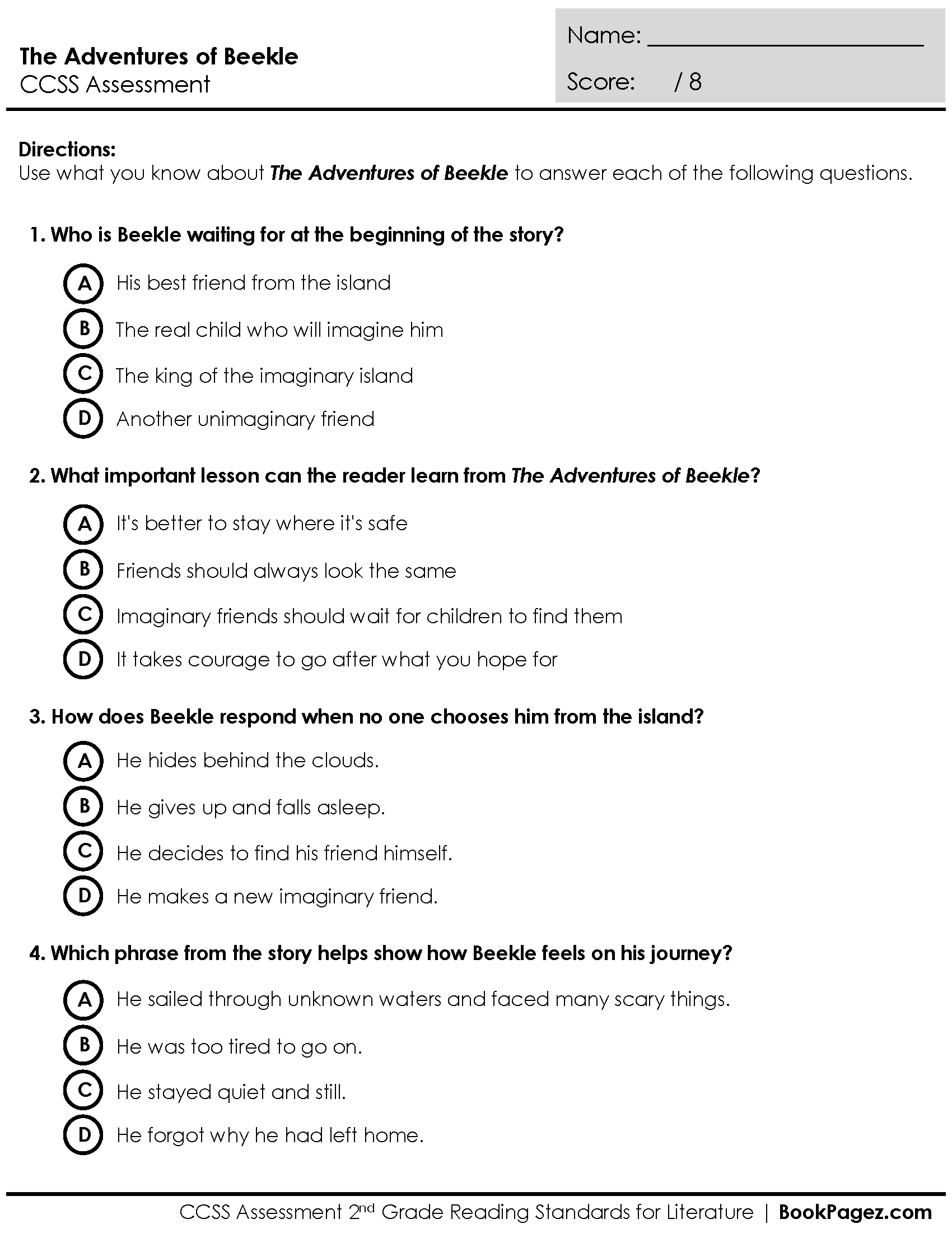 The first page of Asking Questions with A Bad Case of Stripes