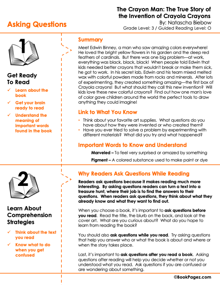 The first page of Asking Questions with A Bad Case of Stripes